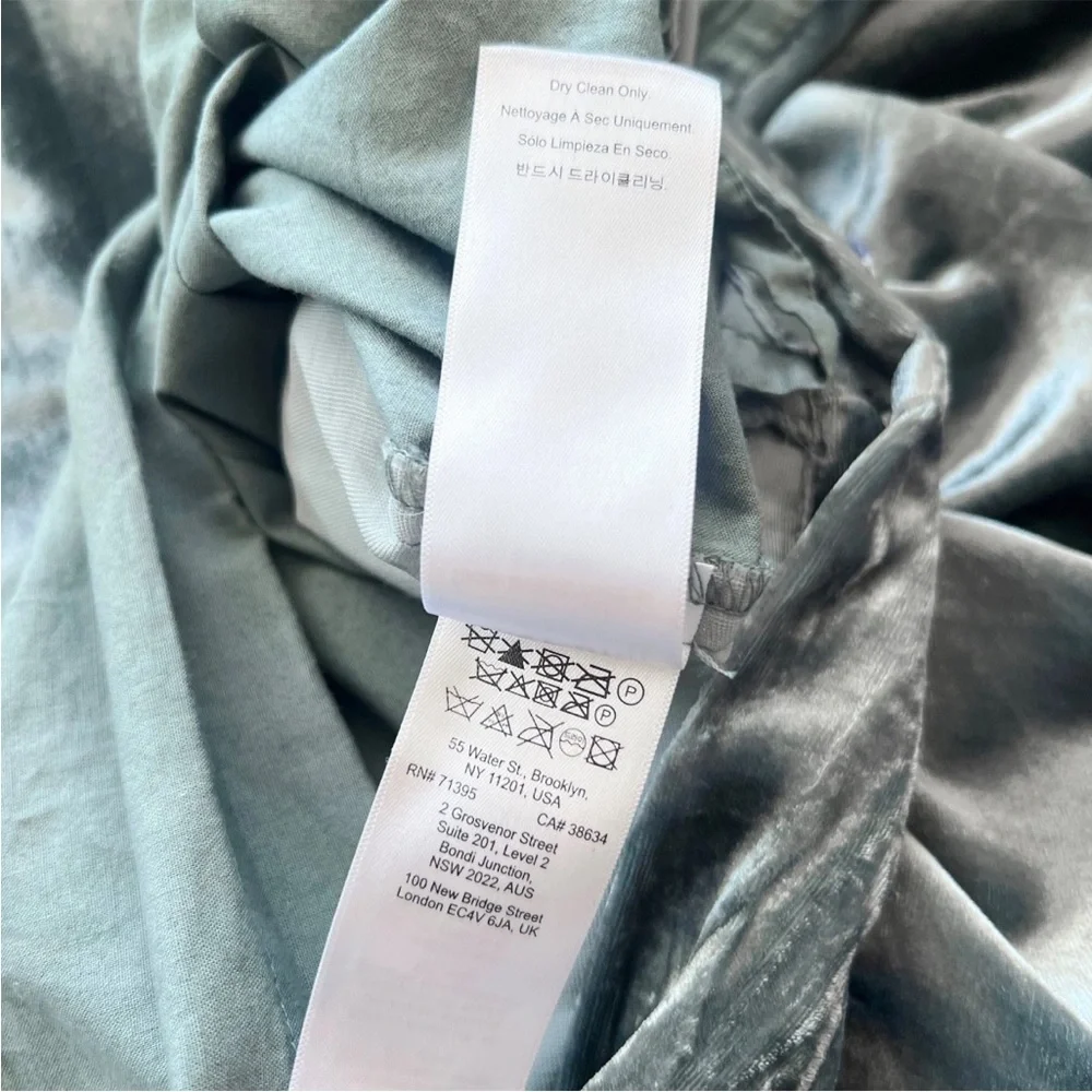 RARE West Elm FULL / QUEEN Crinkle Velvet Duvet Cover Silver Gray Blue Shimmer